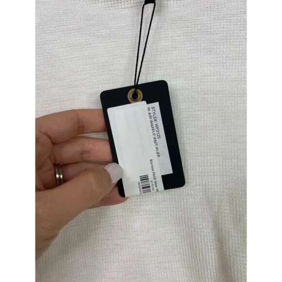 NEW Marissa Webb Blair Waffle Knit Puff Sleeve Pullover Top White Size: XS - Picture 4 of 7